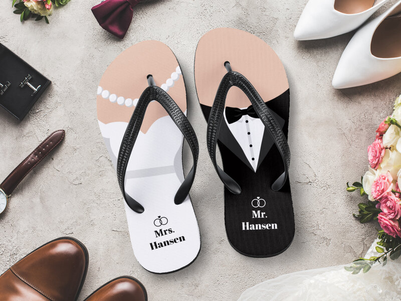 Personliga Flip-flops – Mr. & Mrs.
