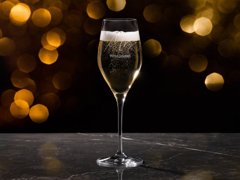 Personligt Spiegelau Champagneglas med Gravyr – Egen Text
