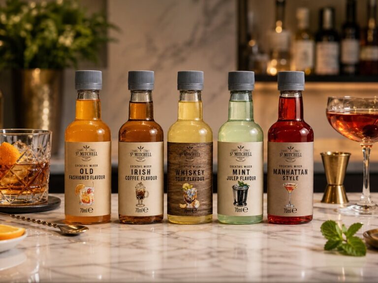 Presentlåda med drinkmixar: Whiskey cocktail mixers – Thoughtfully