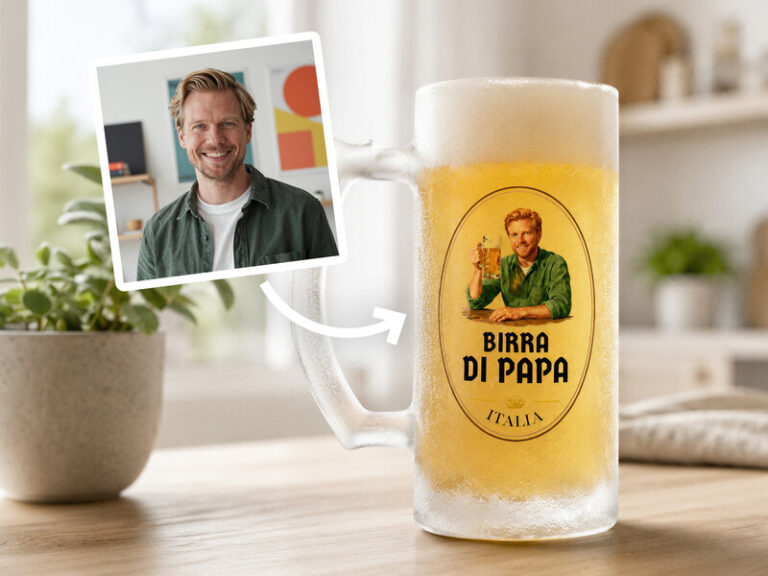 Frostat ölglas med eget foto – Öldesign