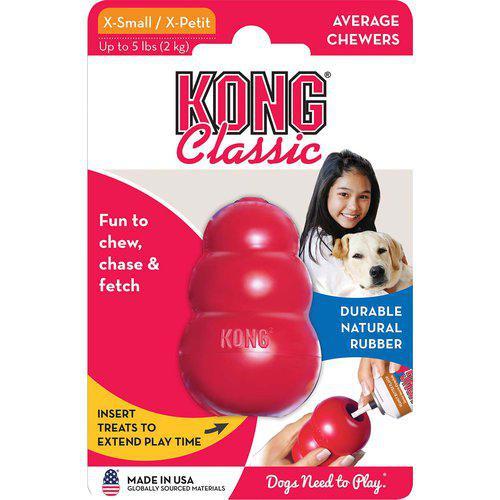 KONG Classic Röd Gummileksak – XS