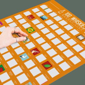 Skrapaffisch – 100 Whiskies, Scratch Off Bucket List, Orange
