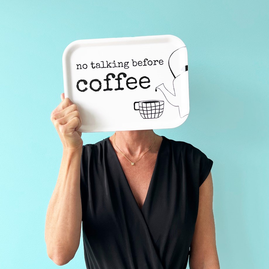 Bricka – Kaffe, Svart / Vit