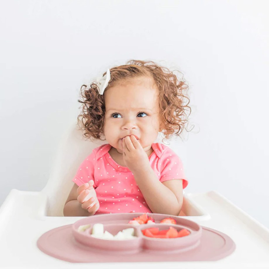 Mini Mat – Portionstallrik i silikon, rosa, Rosa