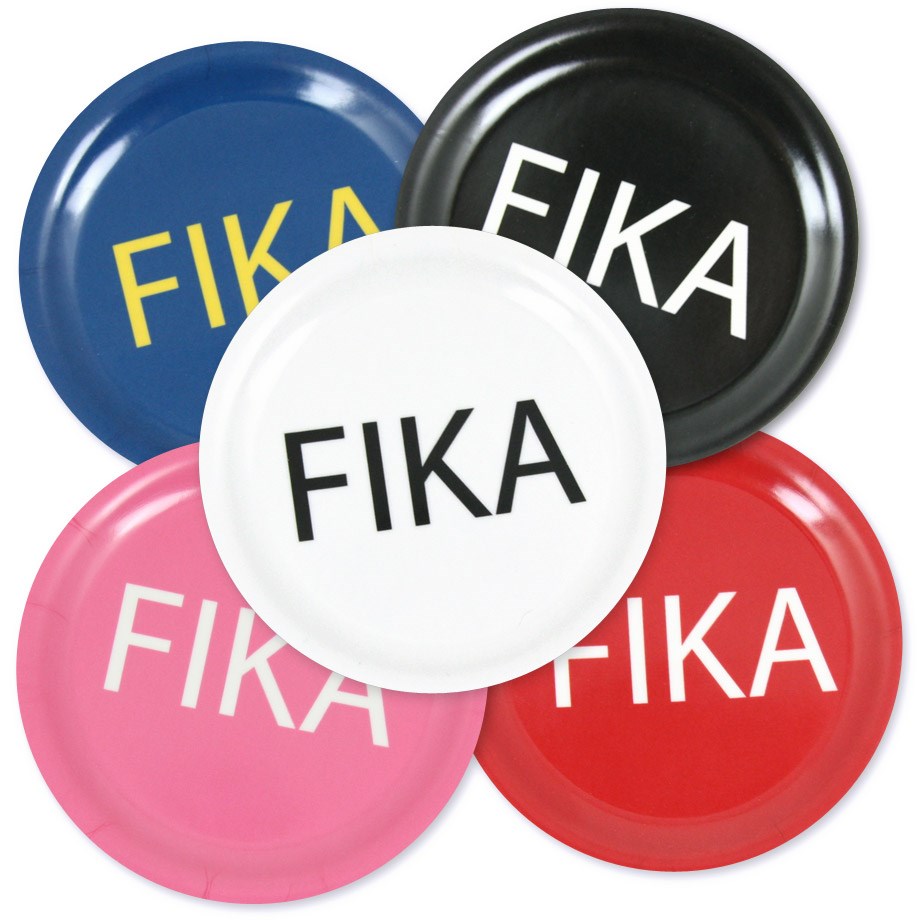 Glasunderlägg – FIKA, Svart