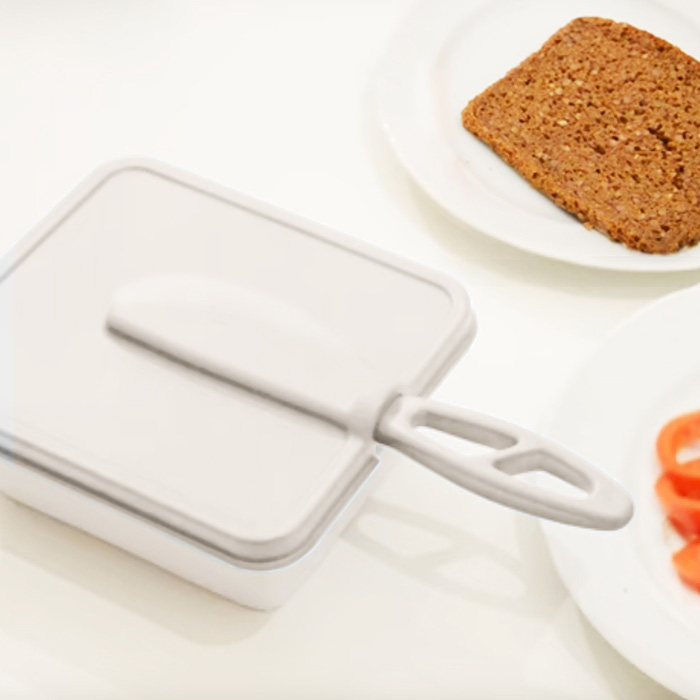 BreLock – Lock med smörkniv, vit, Liten (300 g)
