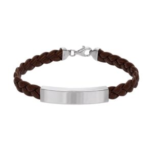 Läderarmband i äkta silver 20cm