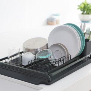 Diskställ med bestickkorg, Brabantia, Mörkgrå