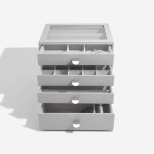 Smyckesskrin 4 lådor, Classic, Stackers, Grå
