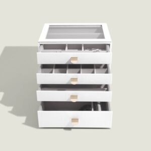 Smyckesskrin 4 lådor, Classic, Stackers, Vit