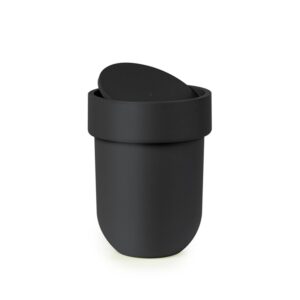 Papperskorg med vipplock 6L, Umbra, Svart