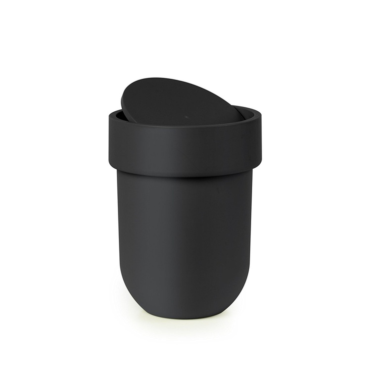Papperskorg med vipplock 6L, Umbra, Svart