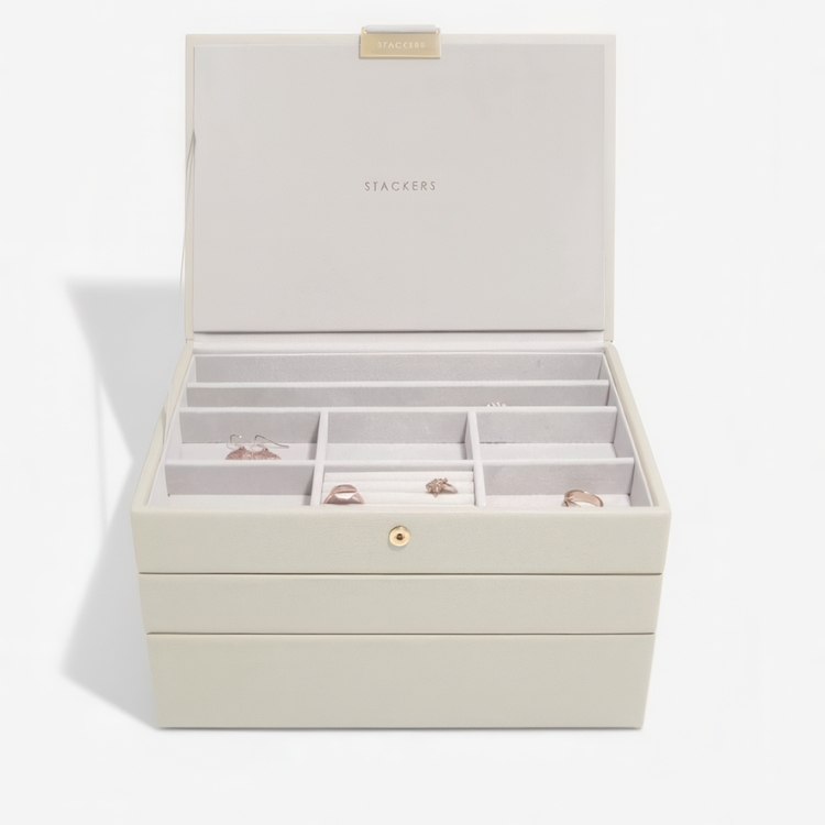 Smyckesskrin 3 våningar, Classic, Stackers, Beige