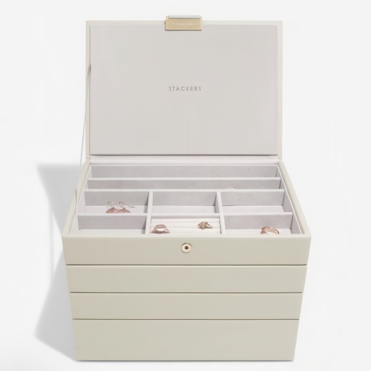 Smyckesskrin 4 våningar, Classic, Stackers, Beige