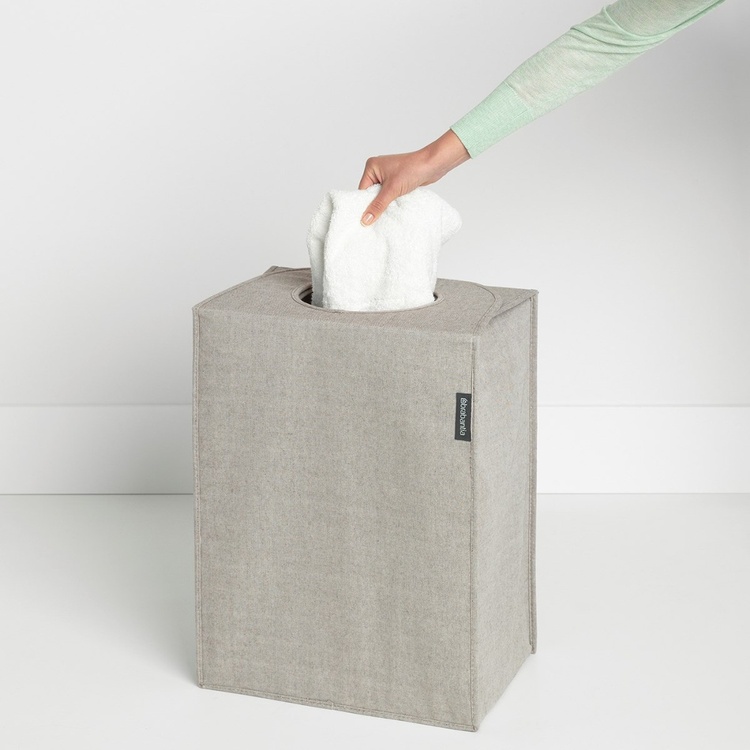 Smart tvättkorg med bärhandtag 55L, Brabantia, Ljusgrå