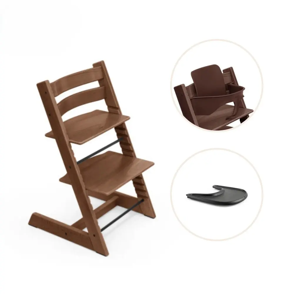 Stokke® Tripp Trapp Stol Inkl. Babyset & Bricka – Warm Brown