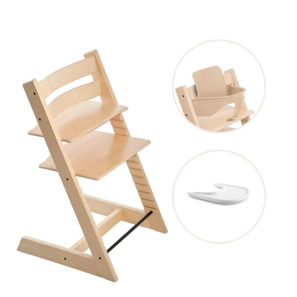 Stokke® Tripp Trapp Stol Bok Inkl. Babyset & Bricka – Nature