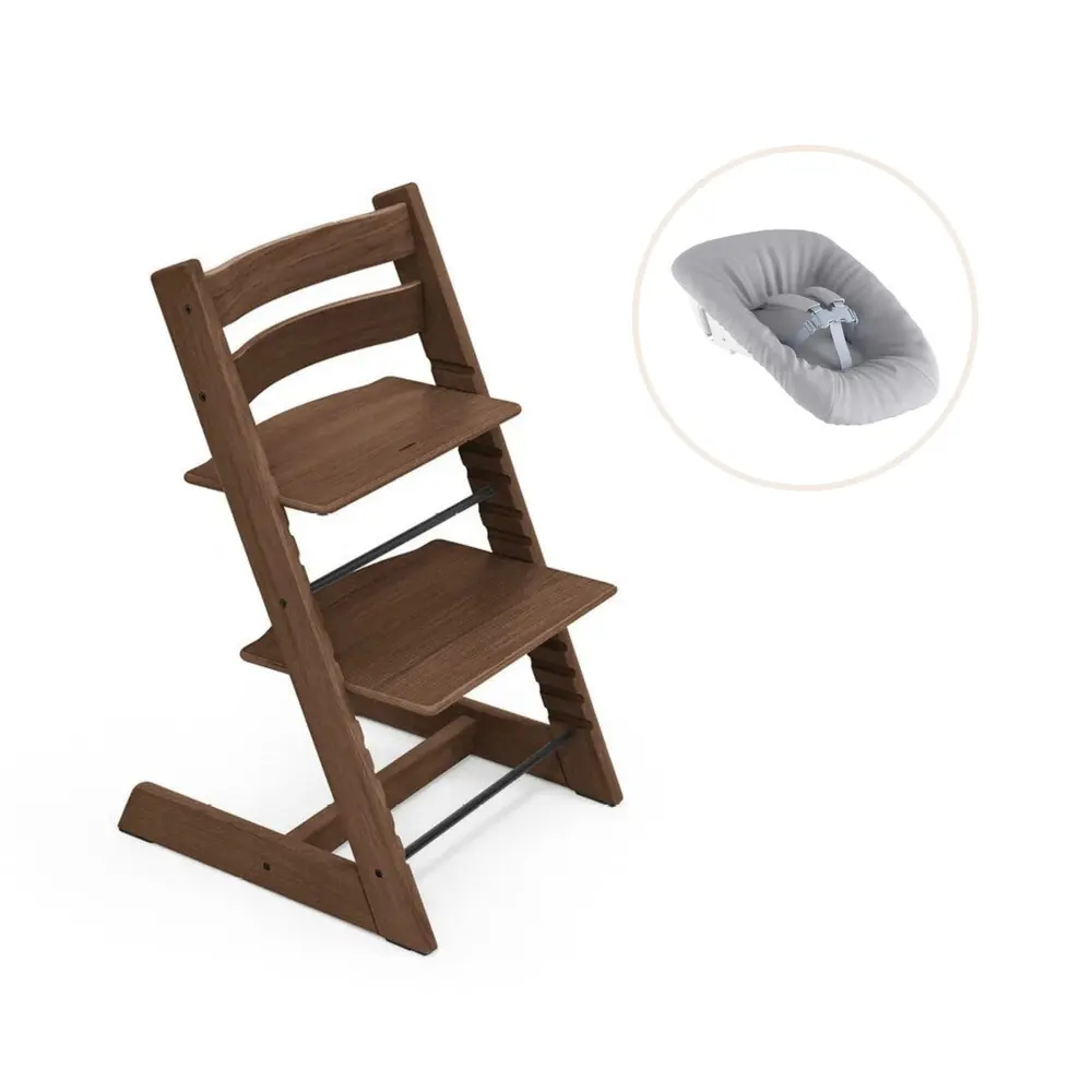 Stokke® Tripp Trapp Stol Oak Inkl. Newborn Set – Warm Brown