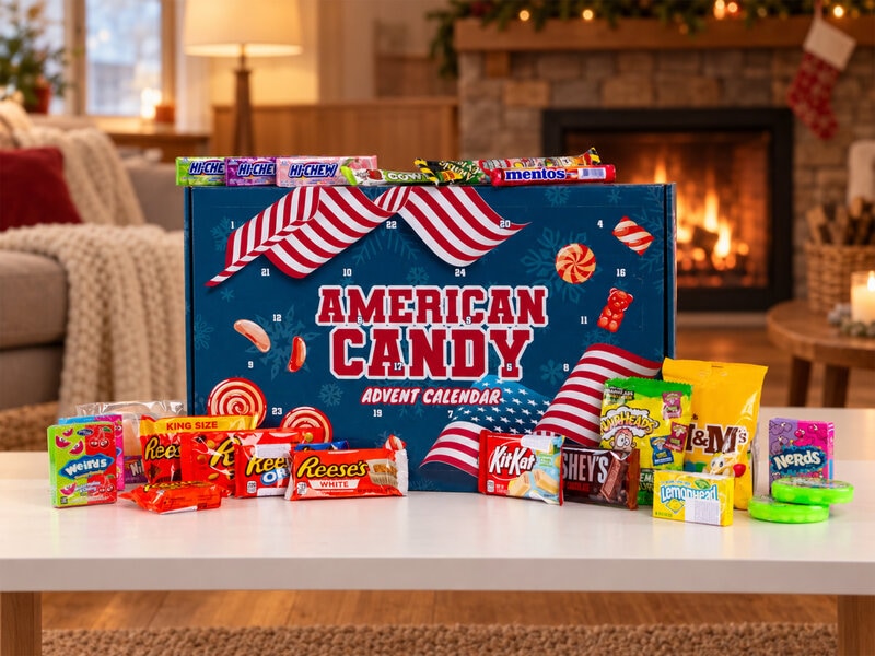 Adventskalender med USA-godis