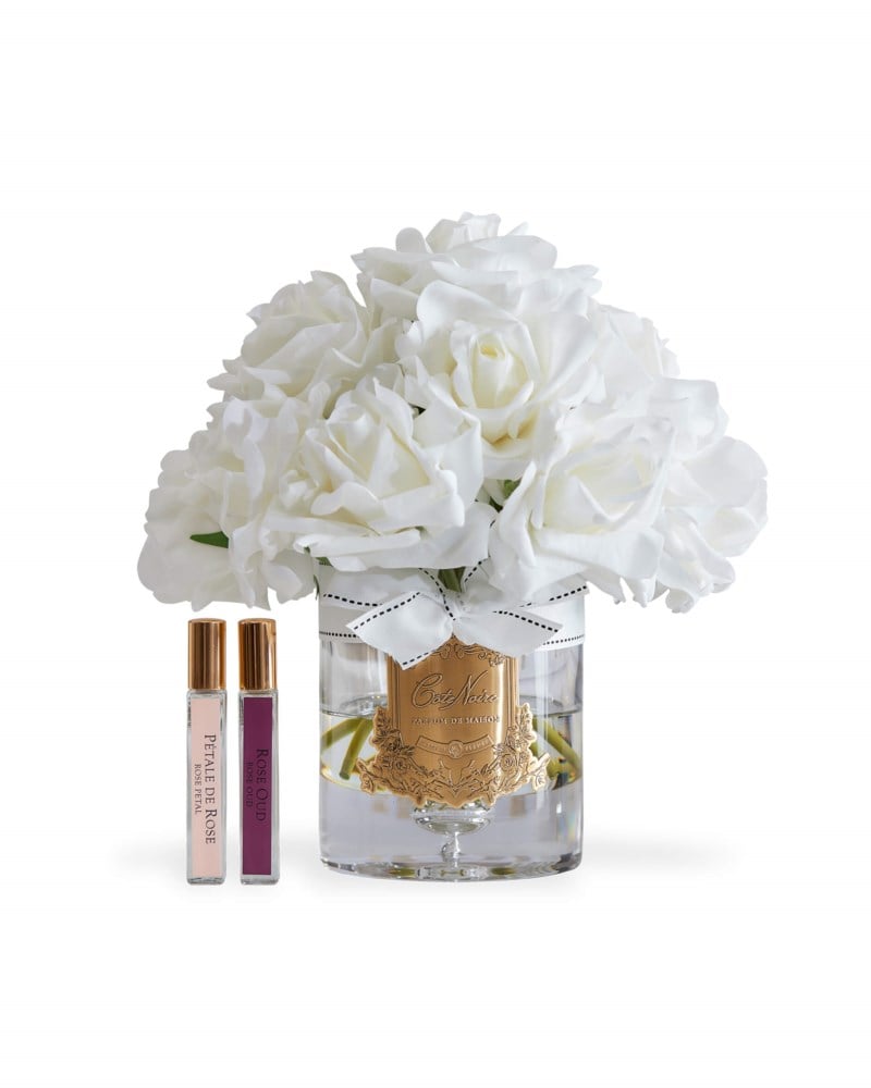 Grand bouquet gåvoset vit/transparent 26×32.5 cm