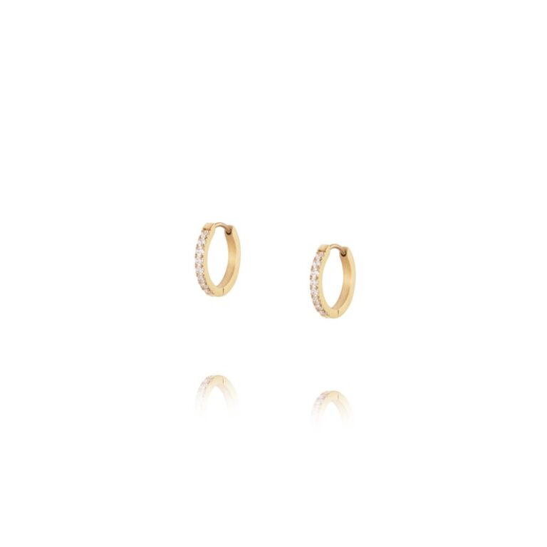 Shiny gold hoops medium gold