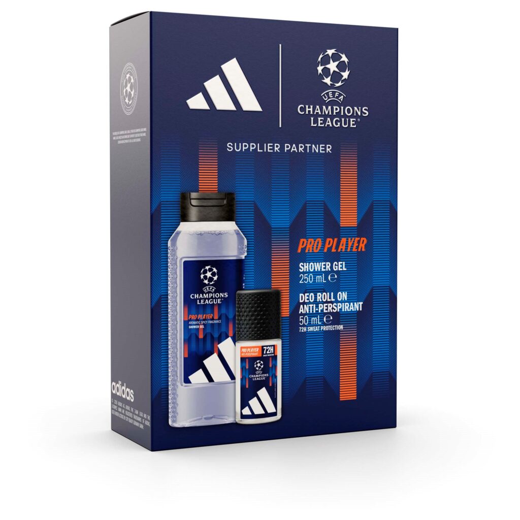 Adidas Gift Set UEFA Pro Player Shower Gel 250 ml + Roll On 50 ml